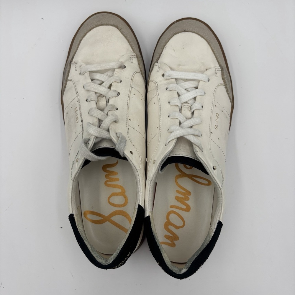 Sam Edelman Josi Sneakers Women's Size 8 White Leather Lace Up Shoes - Picture 4 of 7